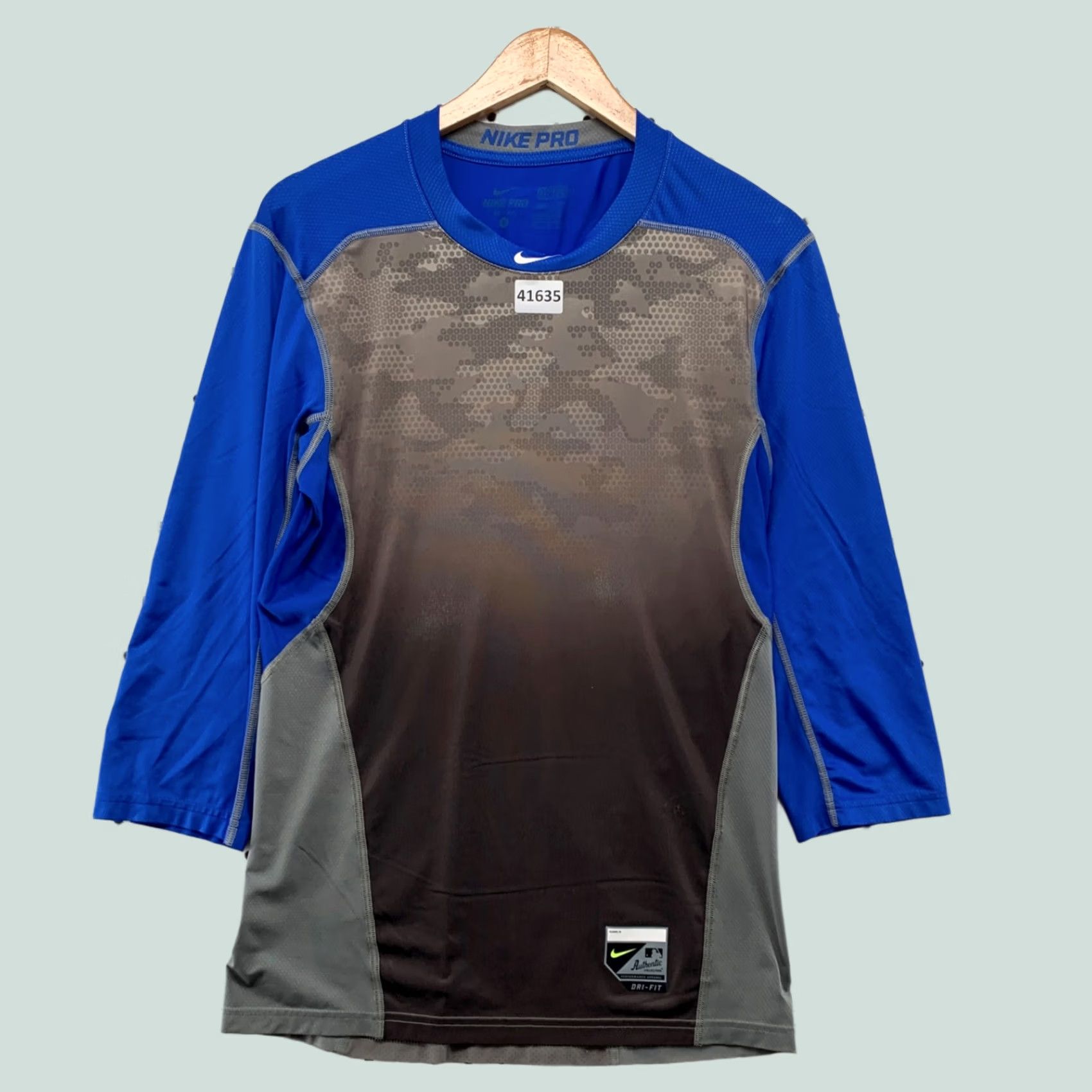Nike Nike Pro Baseball Shirt Men Small Gray Blue Active Performance Compression Size US S / EU 44-46 / 1 - 1 Thumbnail