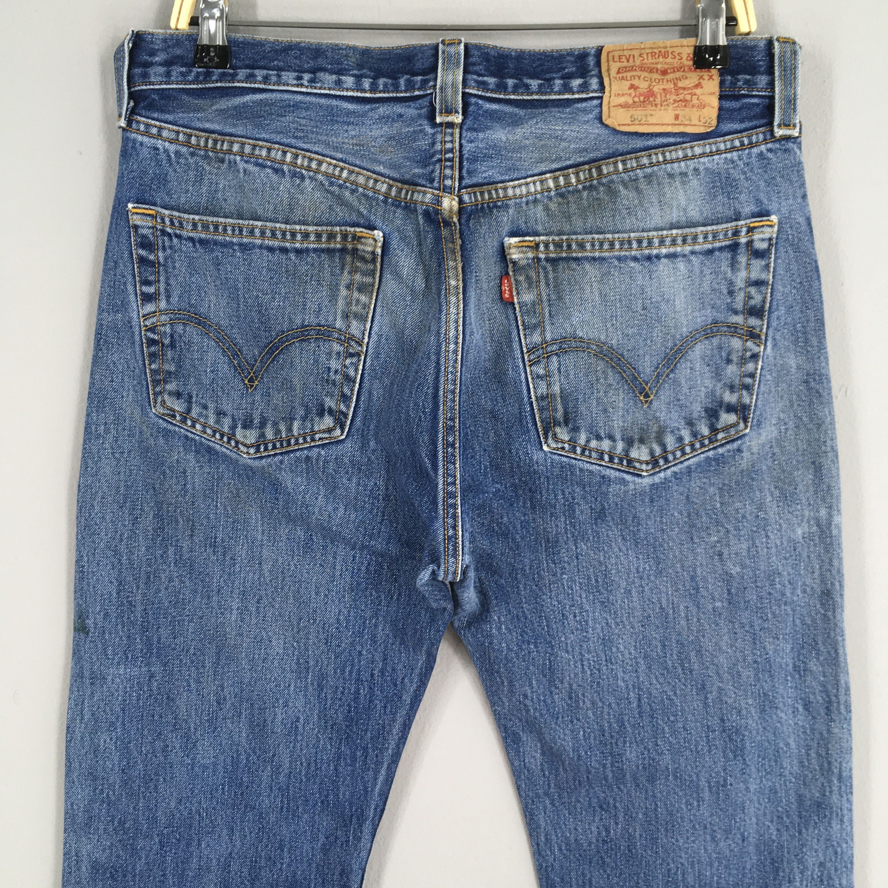 Levi's Size 32x30.5 Vintage 80s Levi's 501 Regular Fit Jeans S1591 Size US 32 / EU 48 - 10 Thumbnail
