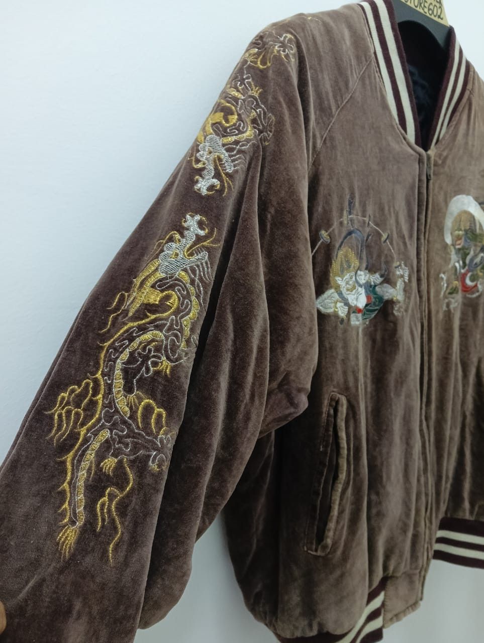 Japanese Brand × Toyo Enterprises × Vintage 🔥Vintage Sukajan Dragon Yokosuka Japan Velvet Jacket Size US XL / EU 56 / 4 - 7 Thumbnail