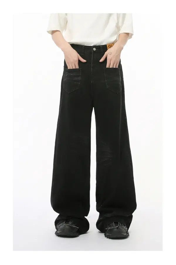 Japanese Brand Mint Washed vintage pocket design drape straight jeans Size US 32 / EU 48 - 7 Thumbnail