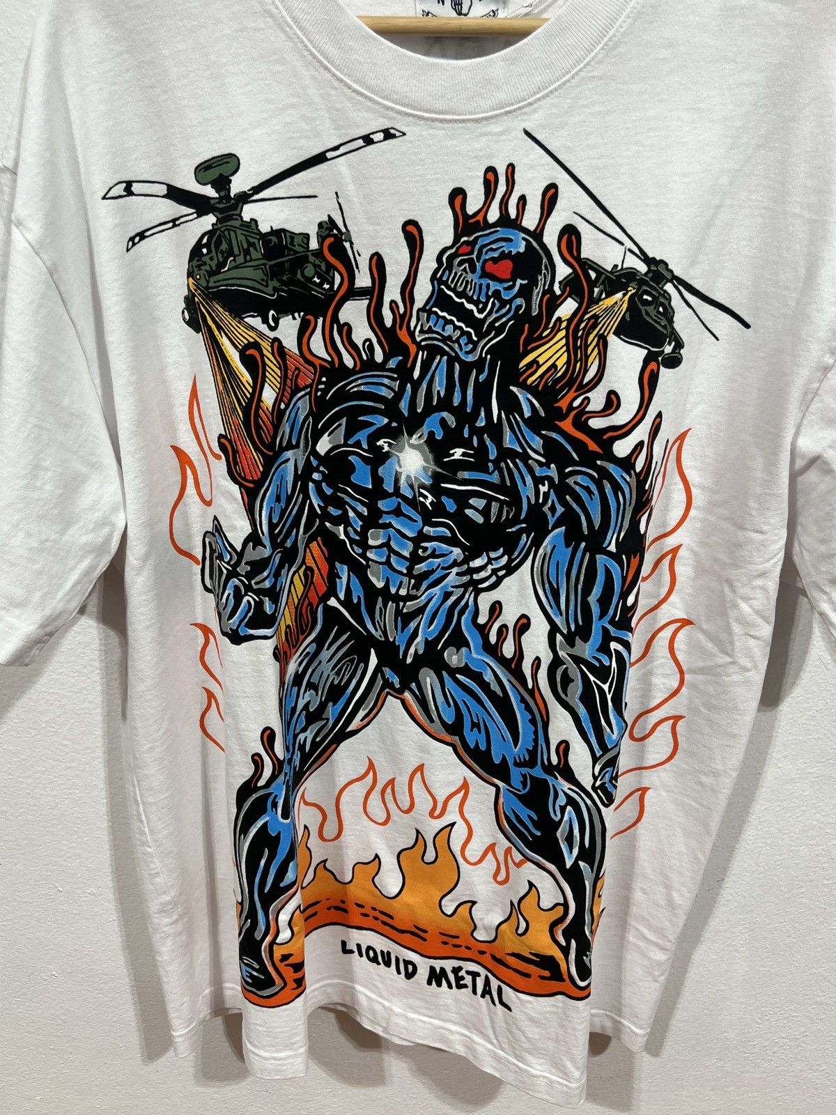 Warren Lotas Warren Lotas Liquid Metal White Tee Size US L / EU 52-54 / 3 - 2 Thumbnail