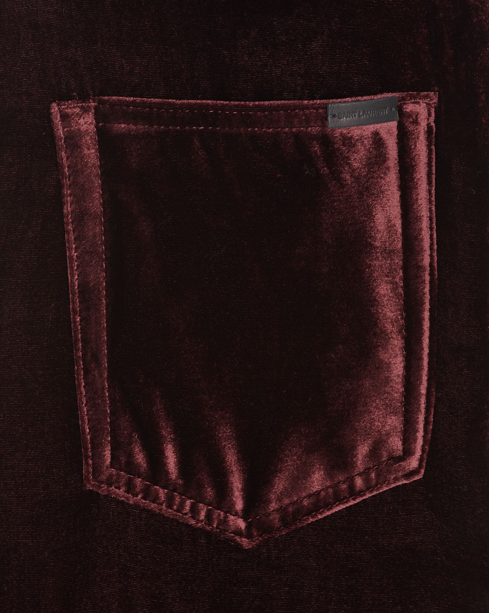 Saint Laurent Paris o1bcso1str1124 Wide Leg Pants in Velvet in Burgundy Size US 27 - 4 Thumbnail