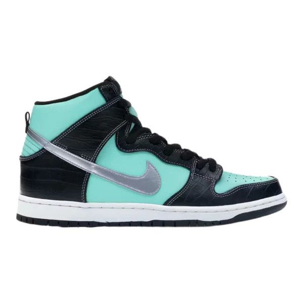 image of Nike Sb Dunk High Diamond Supply Co Shoes in Aqua/Chrome/Black, Men's (Size 11)