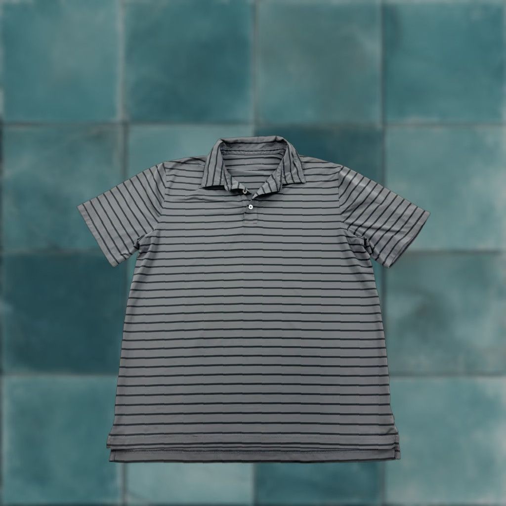 Vintage L.L. Bean Polo Shirt Mens Large Gray Striped Short Sleeve Size US L / EU 52-54 / 3 - 1 Thumbnail