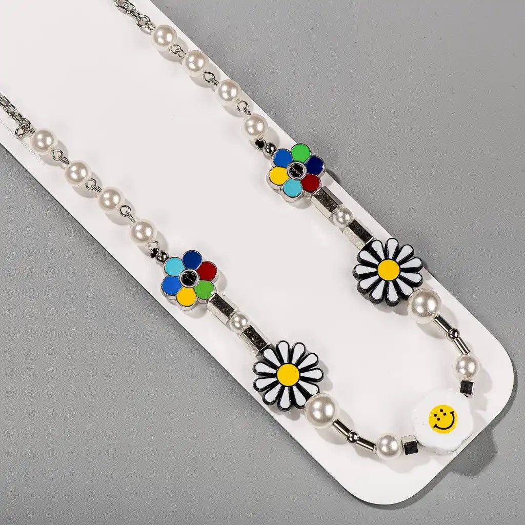 Other Metal Punk Style Ceramic Smile Face Necklace Size ONE SIZE - 1 Thumbnail