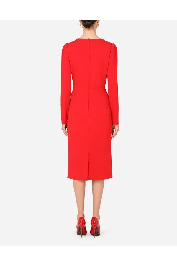 Dolce & Gabbana o1y0825 Midi Dress in Red Size M / US 6-8 / IT 42-44 - 2 Thumbnail