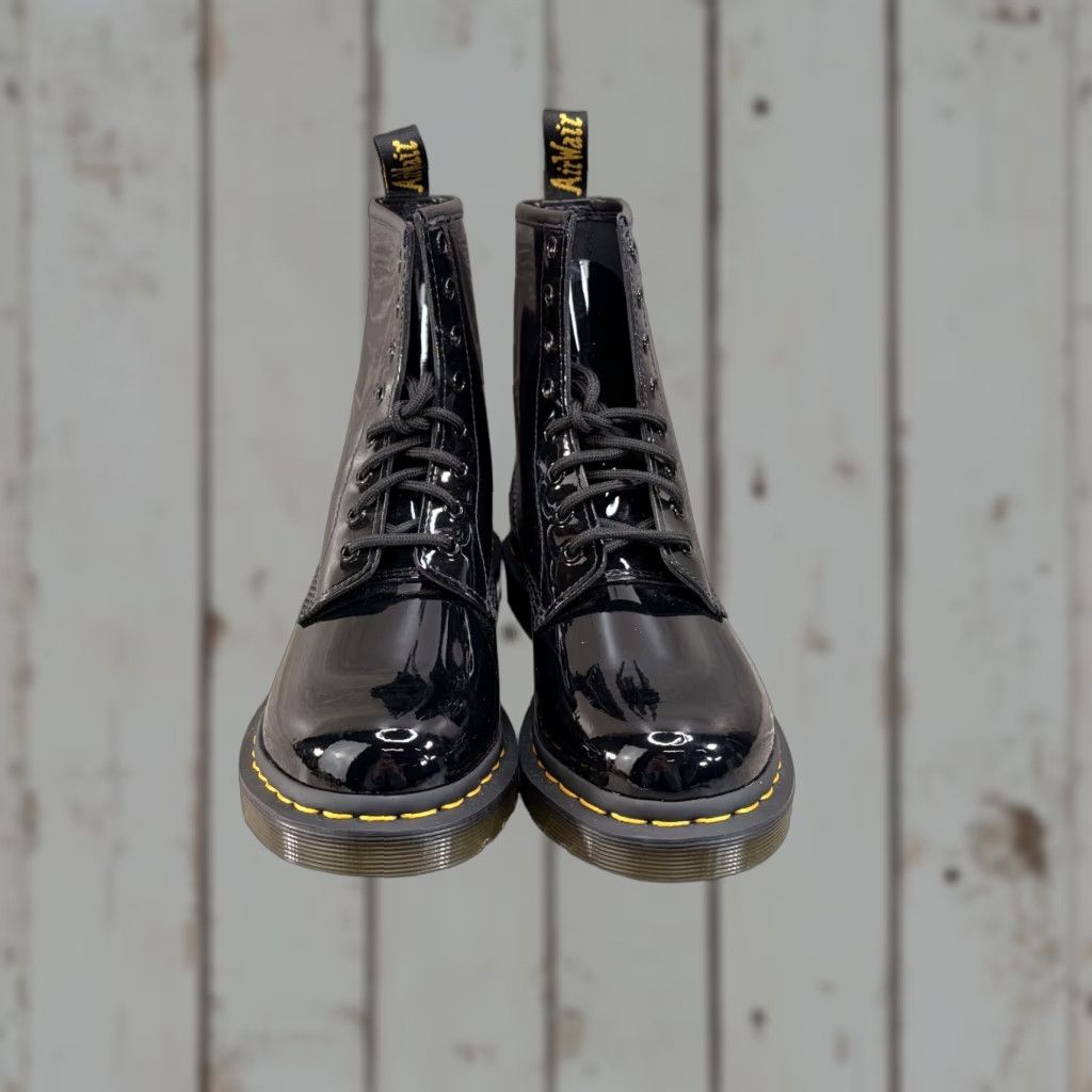 Dr. Martens Dr. Martens 1460 Boots Womens 7 Black Patent Leather Combat Lace Up UK 5 EU 38 - 11821 Size US 5 / IT 35 - 1 Thumbnail