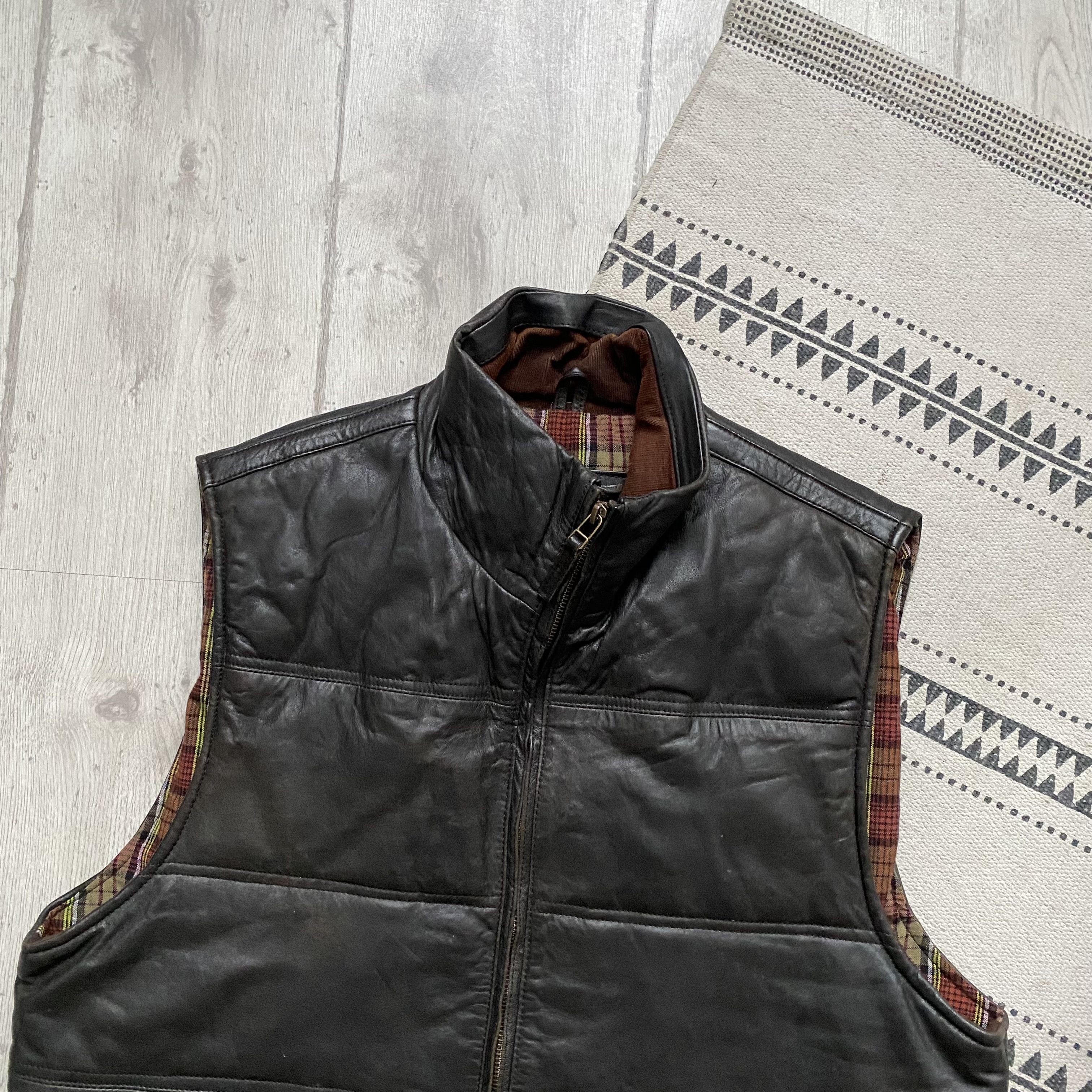 Genuine Leather Vintage 00s Real leather puffer vest jacket diesel style Size US M / EU 48-50 / 2 - 2 Thumbnail
