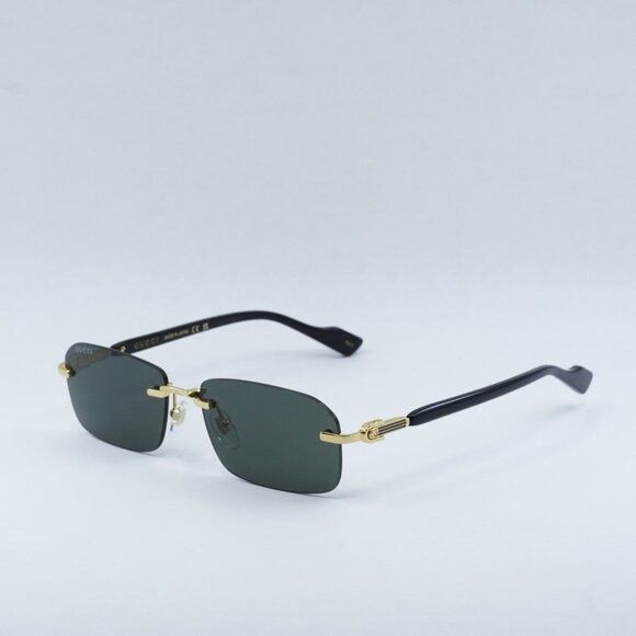 Gucci Gucci GG1221S 001 Sunglasses Gold/Black Rectangle Frame Size ONE SIZE - 4 Thumbnail