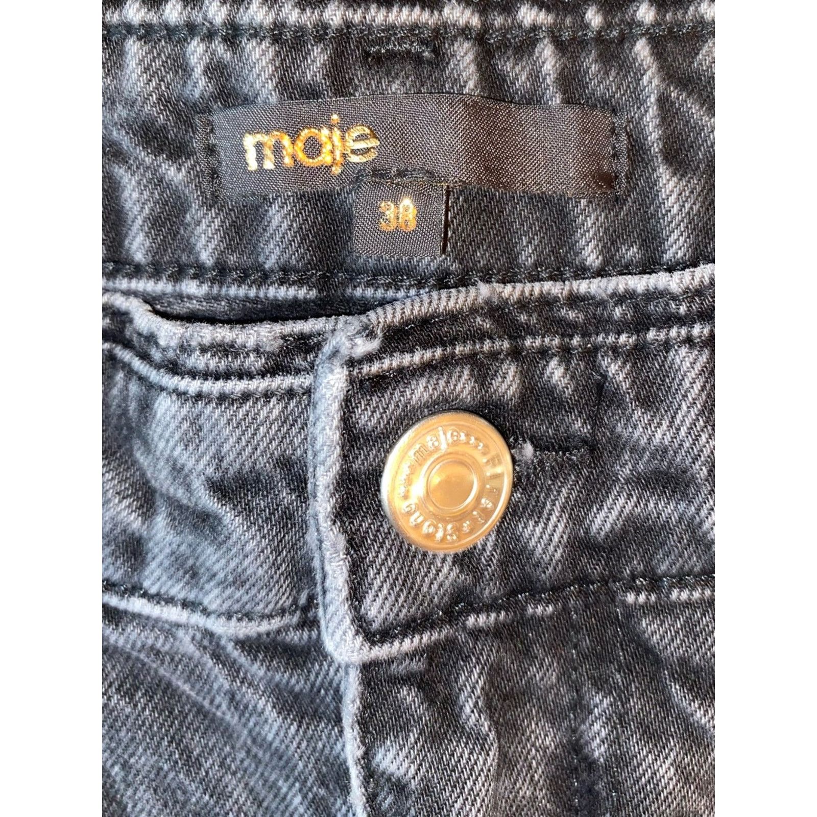 Maje MAJE $510 Black High-waisted loose-fit jeans FR 38 US MED 10 Size 30" / US 8 / IT 44 - 3 Thumbnail