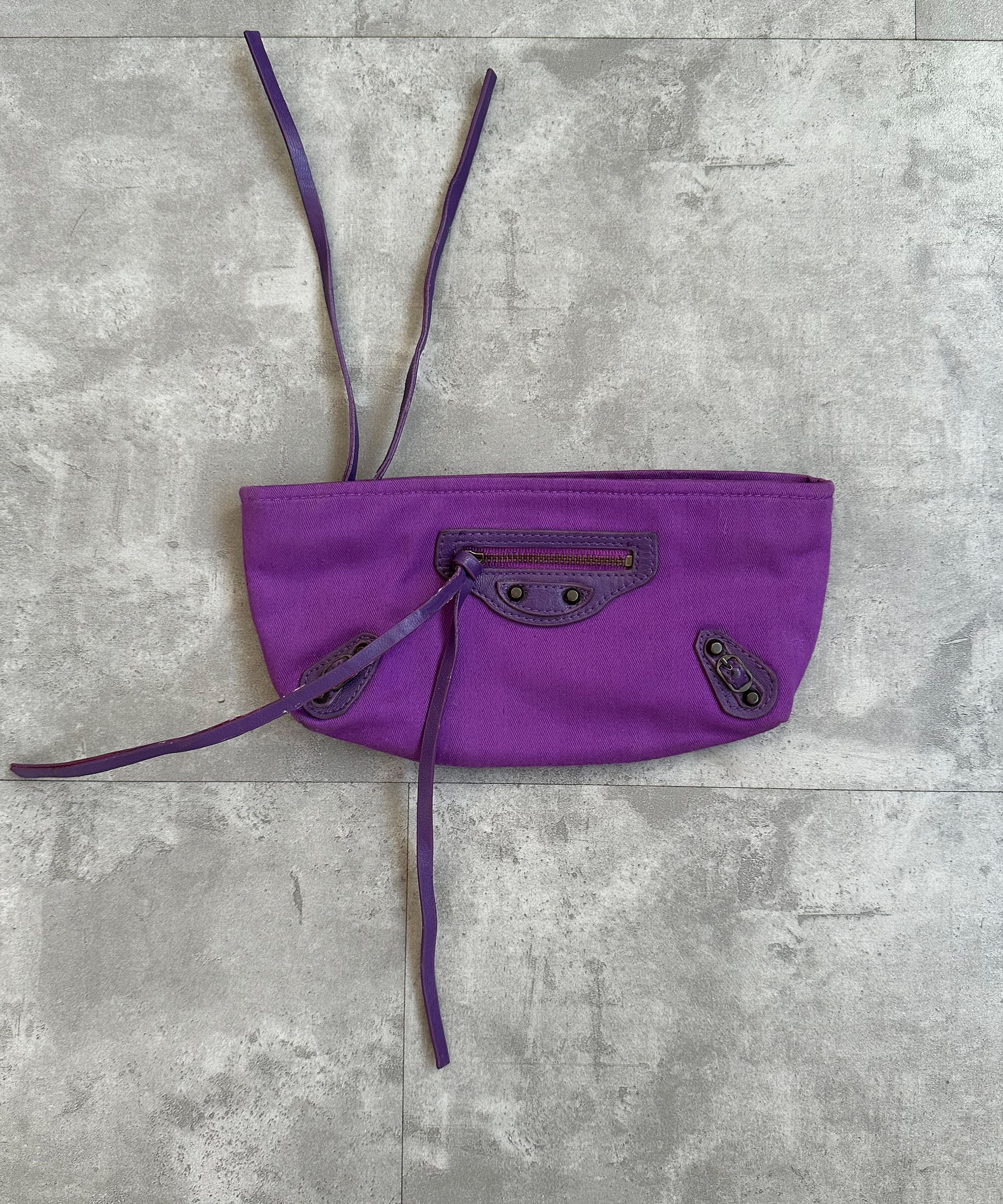 Balenciaga BALENCIAGA Cosmetic Bag Zip Purple Clutch Wallet Size ONE SIZE - 6 Thumbnail