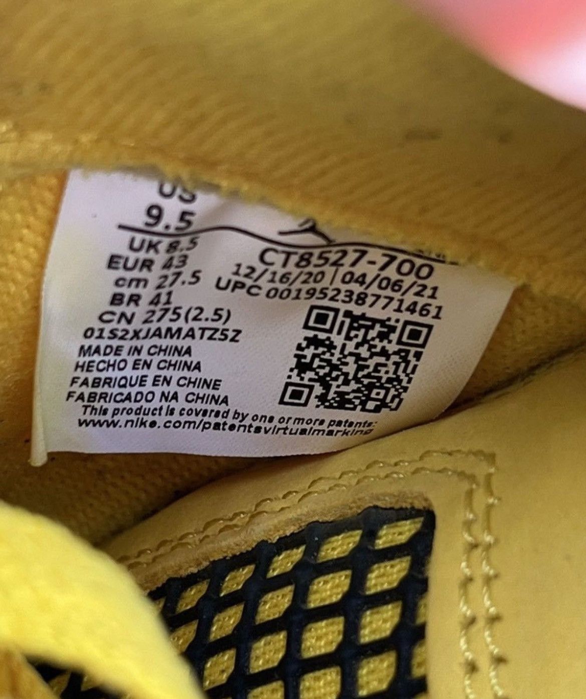 Jordan Brand Air Jordan 4 Retro Yellow Lighting Size US 9.5 / EU 42-43 - 10 Thumbnail