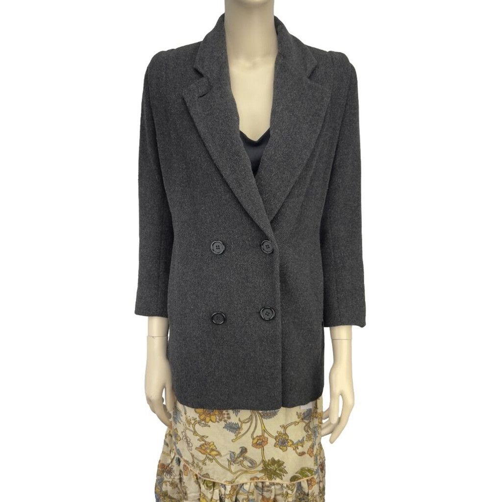 Vintage VINTAGE Pavillon Gray Power Shoulders Tailored Jacket Size S Size XS / US 0-2 / IT 36-38 - 3 Thumbnail