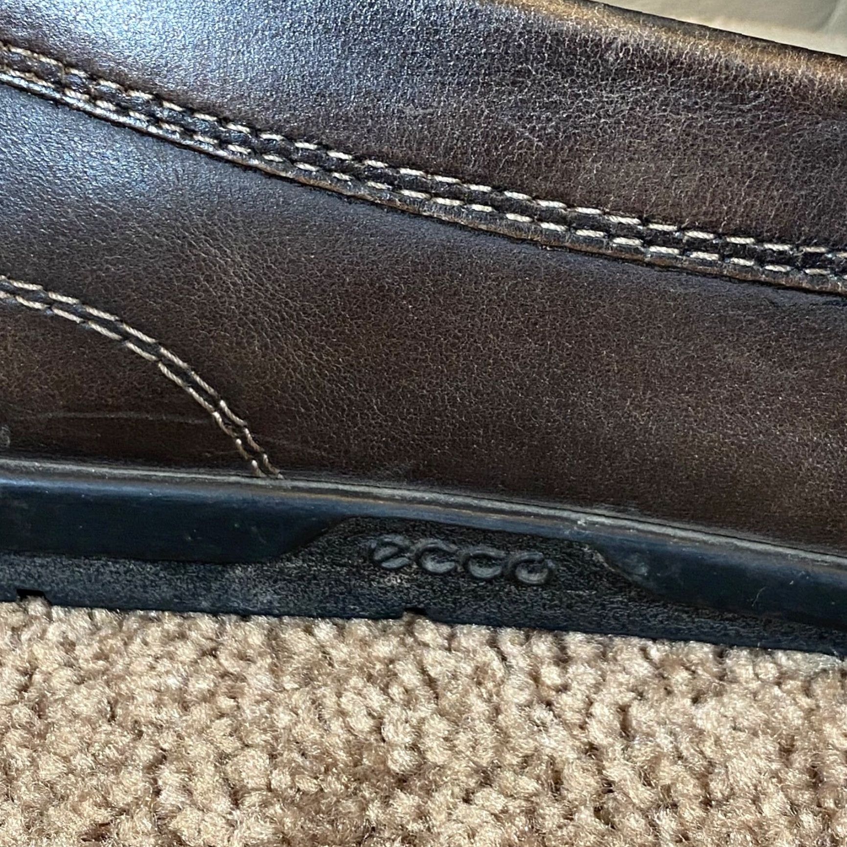 Ecco ECCO Loafers Mens 44 US 10-10.5 Brown Leather Slip On Casual Moc Toe Comfort Shoes Size US 11 / EU 44 - 3 Thumbnail