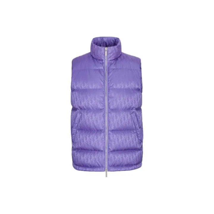 Dior Purple Zip-Up Down Vest for Men 0079