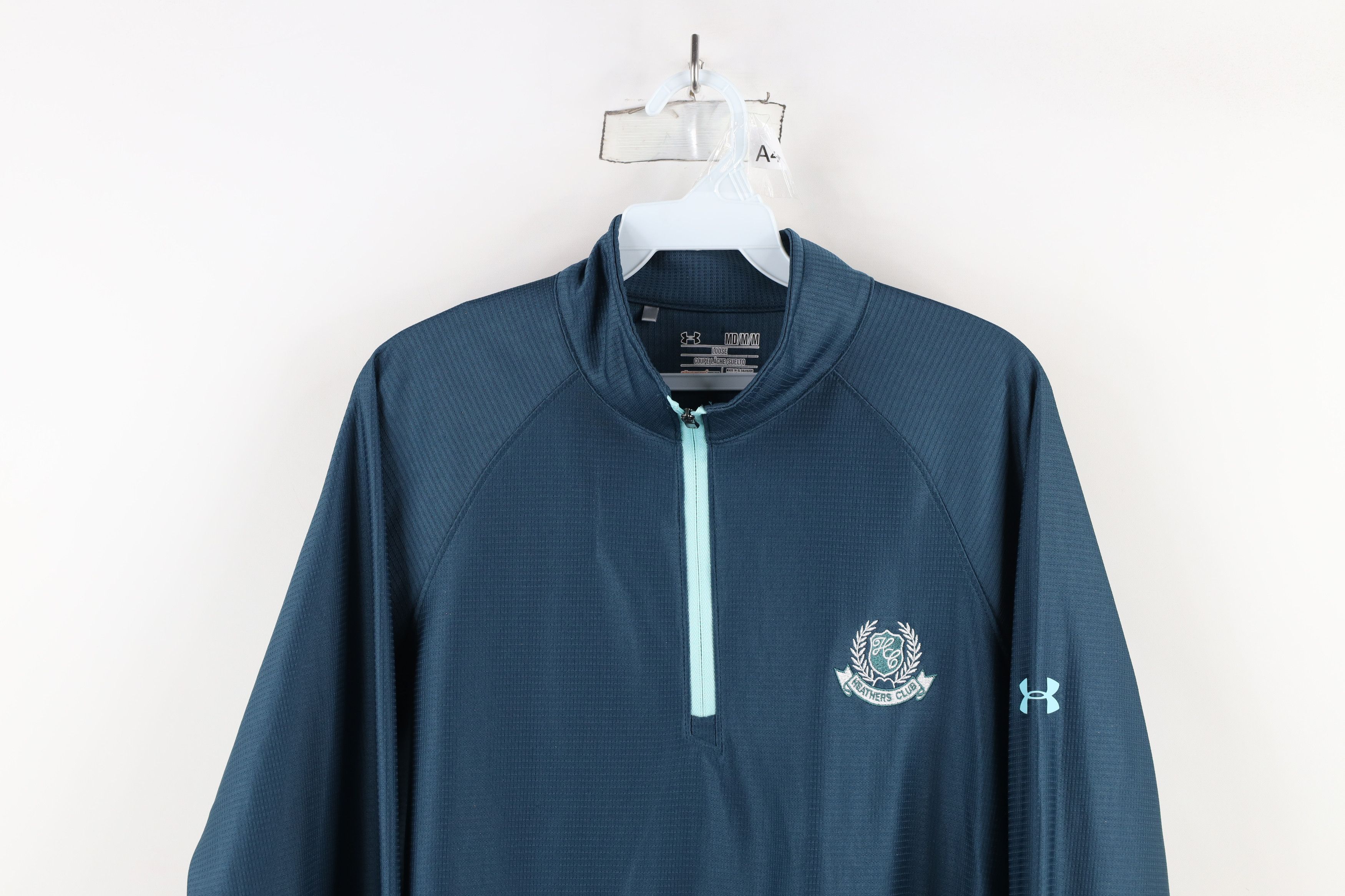 Under Armour × Vintage Under Armour AllSeasonGear Half Zip Golf Pullover Top Blue Size US M / EU 48-50 / 2 - 2 Thumbnail