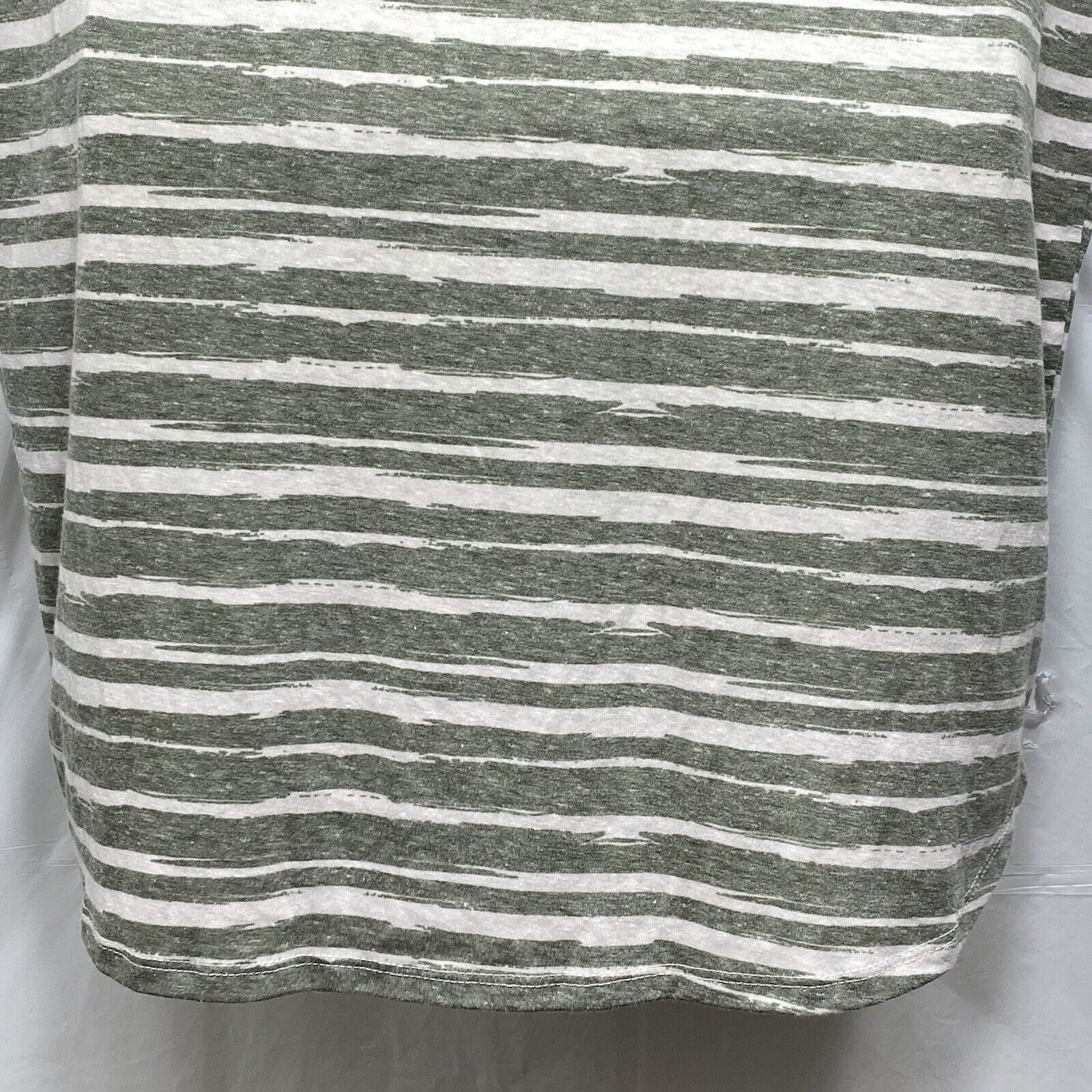 Other LulaRoe Irma Hi Lo Green Beige Striped Oversized T Shirt Size S / US 4 / IT 40 - 8 Thumbnail