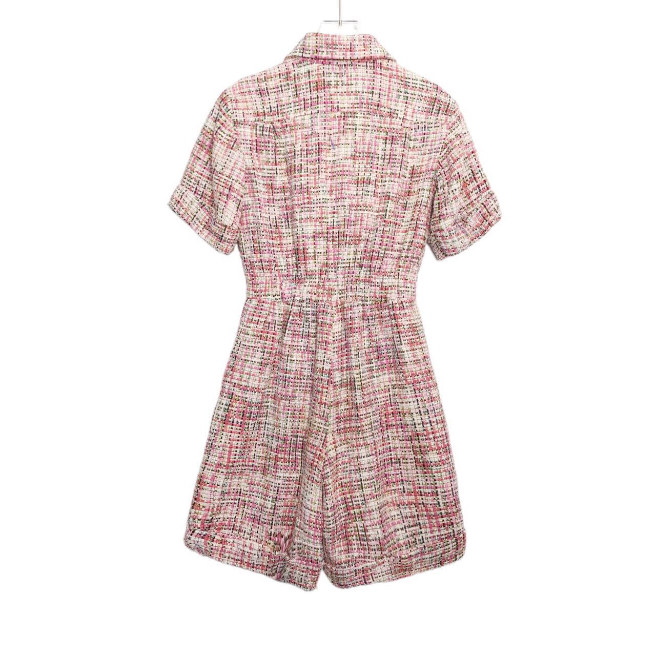 Chanel Chanel Tweed Short Sleeve Jumpsuit Women Multi-color K26WX Size 26" / US 2 / IT 38 - 2 Thumbnail