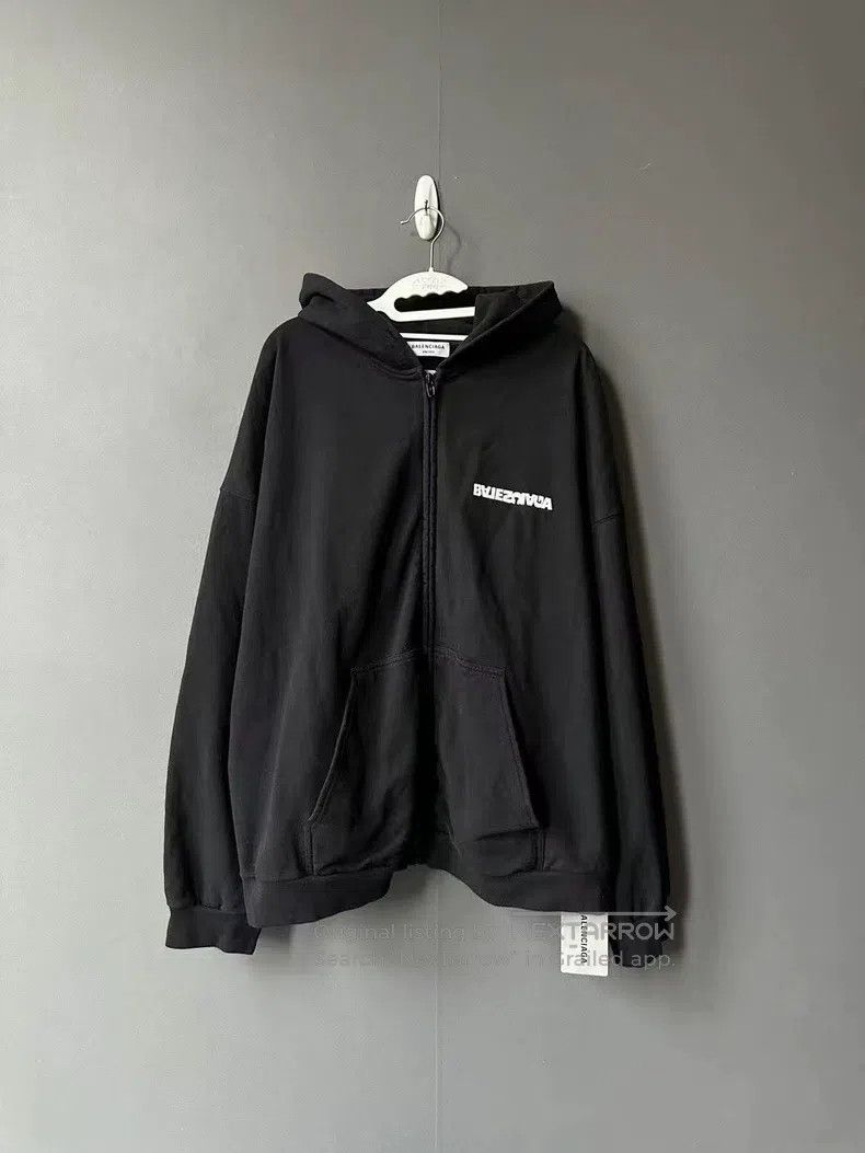 Balenciaga Balenciaga Reversed embroidery letter zipper hoodie Size US L / EU 52-54 / 3 - 1 Thumbnail