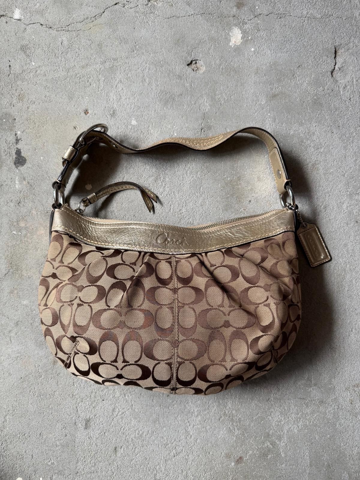 Coach Coach Signature Sufflette Shoulder Bag Beige/Gold Size ONE SIZE - 1 Thumbnail