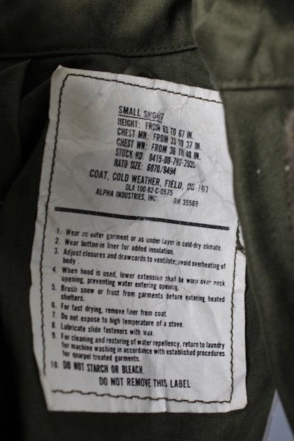 Other Field Jacket M-65 US Army OG 107 Small Short Size US S / EU 44-46 / 1 - 6 Thumbnail