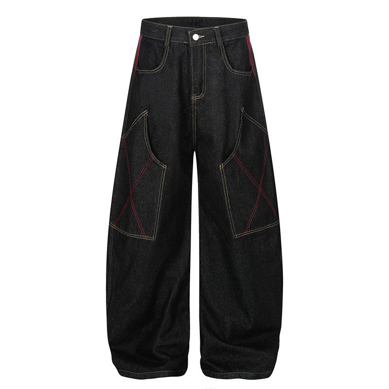 Jean Men's wide-leg street style baggy cutaway jeans Size US 32 / EU 48 - 1 Thumbnail