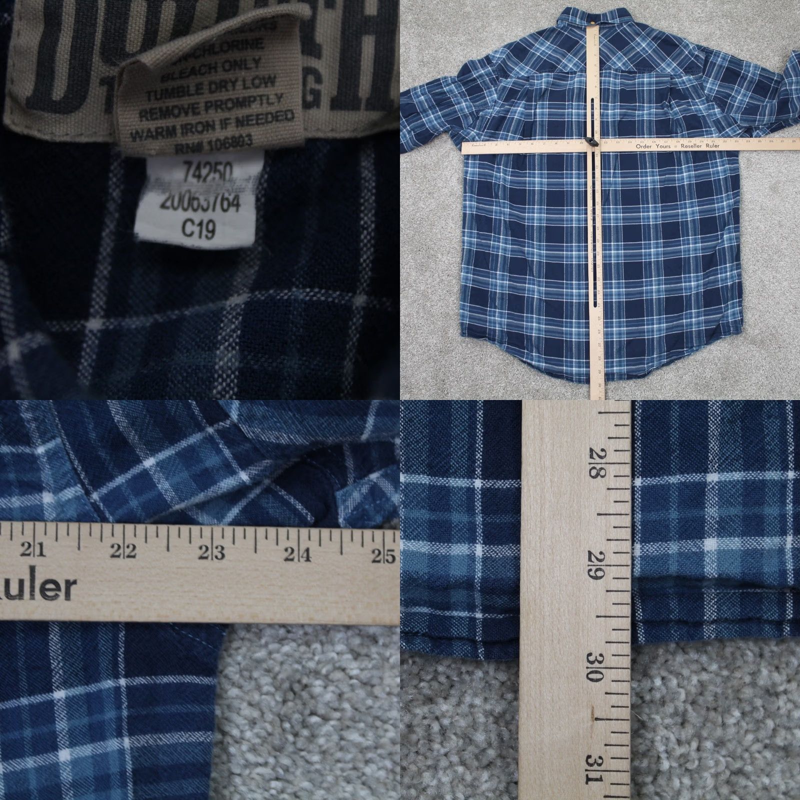 Vintage Duluth Button-Up Shirt Men Medium Blue/White Plaid Flannel Cotton L/S Shirt Mens Medium Blue Plaid Size US M / EU 48-50 / 2 - 8 Thumbnail