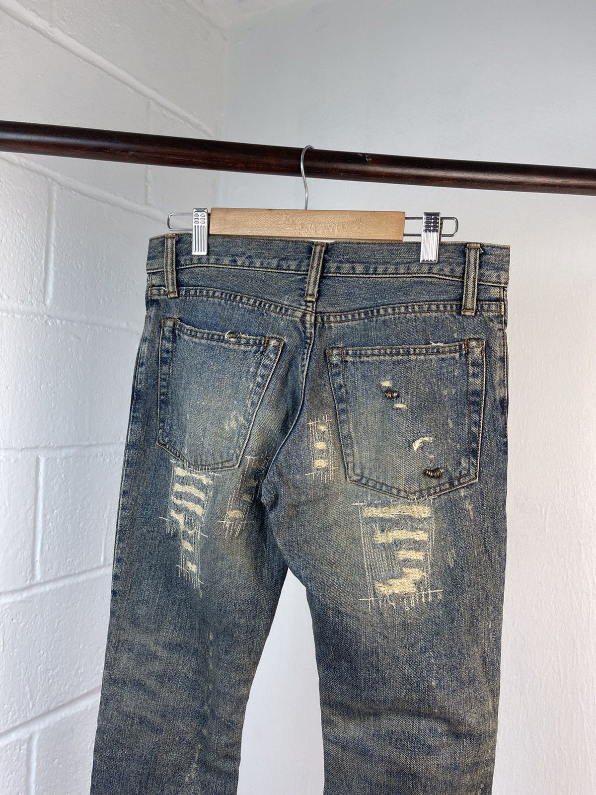 If Six Was Nine × KMRii × Le Grande Bleu (L.G.B.) TruePiece IFSIXWASNINE MUD MAX FLARE DENIM Size US 29 - 13 Thumbnail