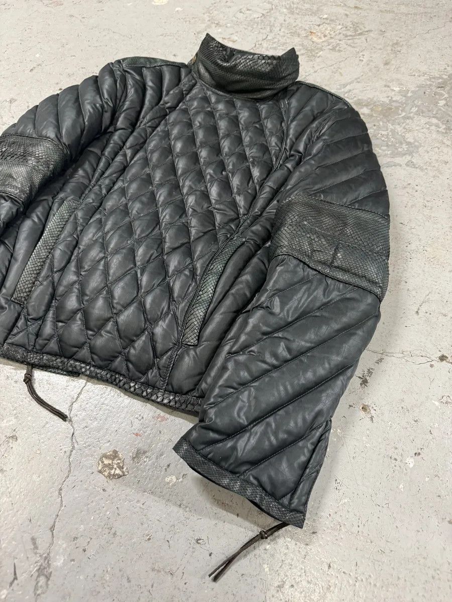 Roberto Cavalli AW2000 Roberto Cavalli Asymmetrical Ninja Python Dark Green Puffer Leather Jacket Size US S / EU 44-46 / 1 - 5 Thumbnail