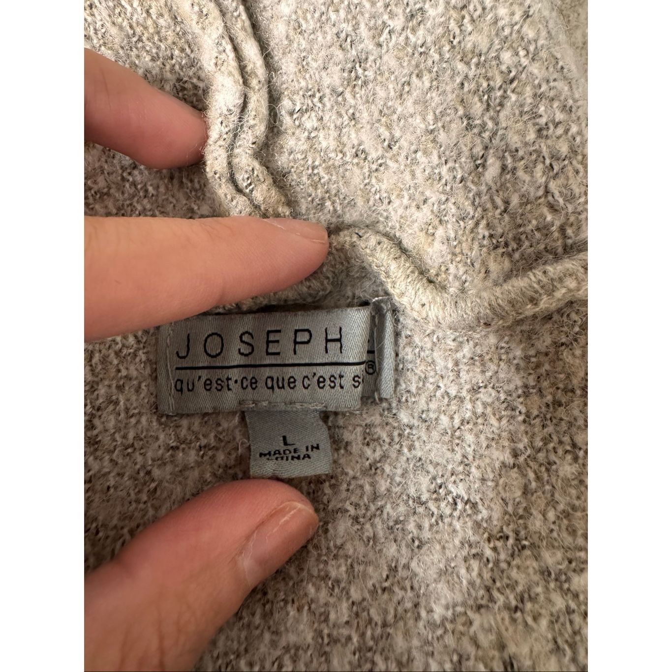 Joseph Joseph Beige Plaid Open Front Hooded Long Cardigan Sweater Coat L Women’s Cozy Soft Pockets Size L / US 10 / IT 46 - 7 Thumbnail