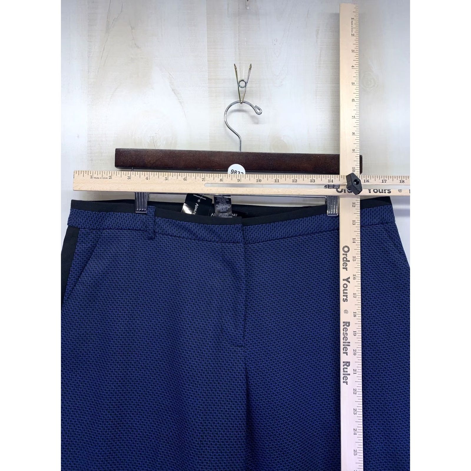 Vintage Ashley Stewart Jacquard Tweed Blue Trouser Pant Womens 14 NWT-9832 Size 36" / US 14 / IT 50 - 4 Thumbnail