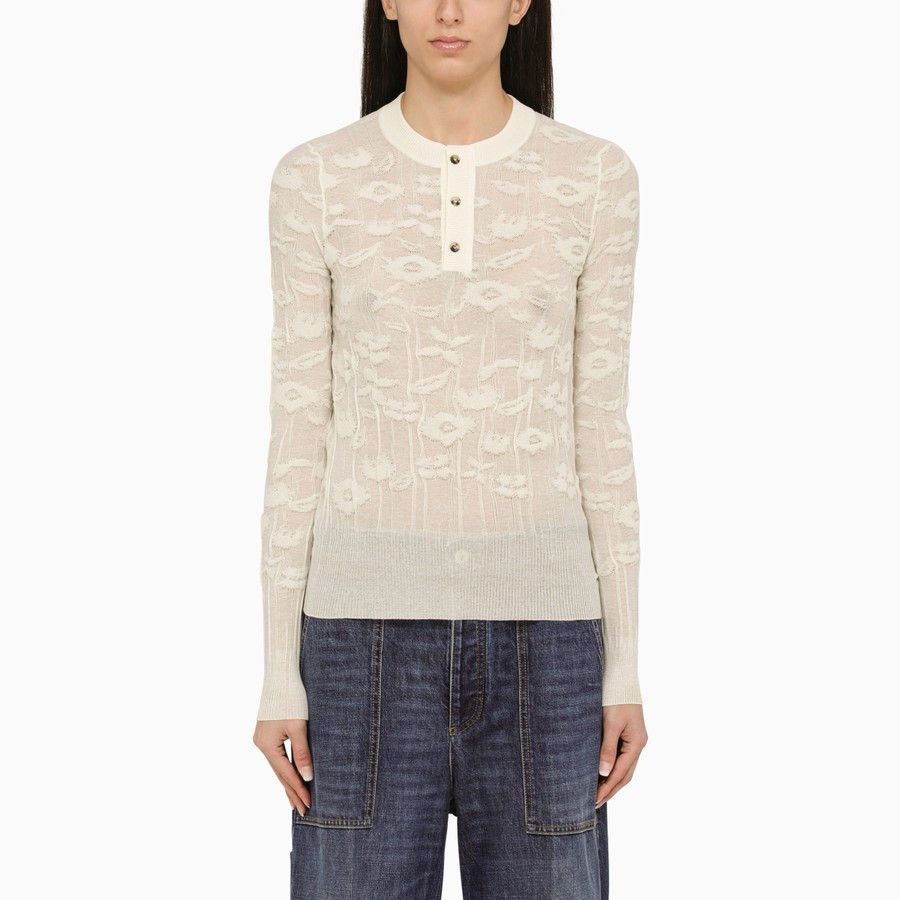 image of Bottega Veneta O1D2Blof01223 Jersey In White, Women's (Size Small)