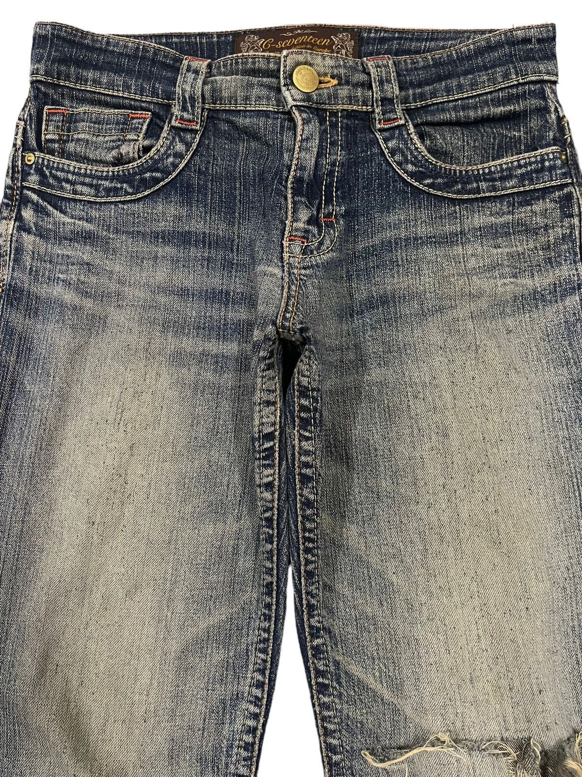 If Six Was Nine Vintage Japanese Brand Blue Wash Distress Style Flare Jeans Size US 30 / EU 46 - 3 Thumbnail