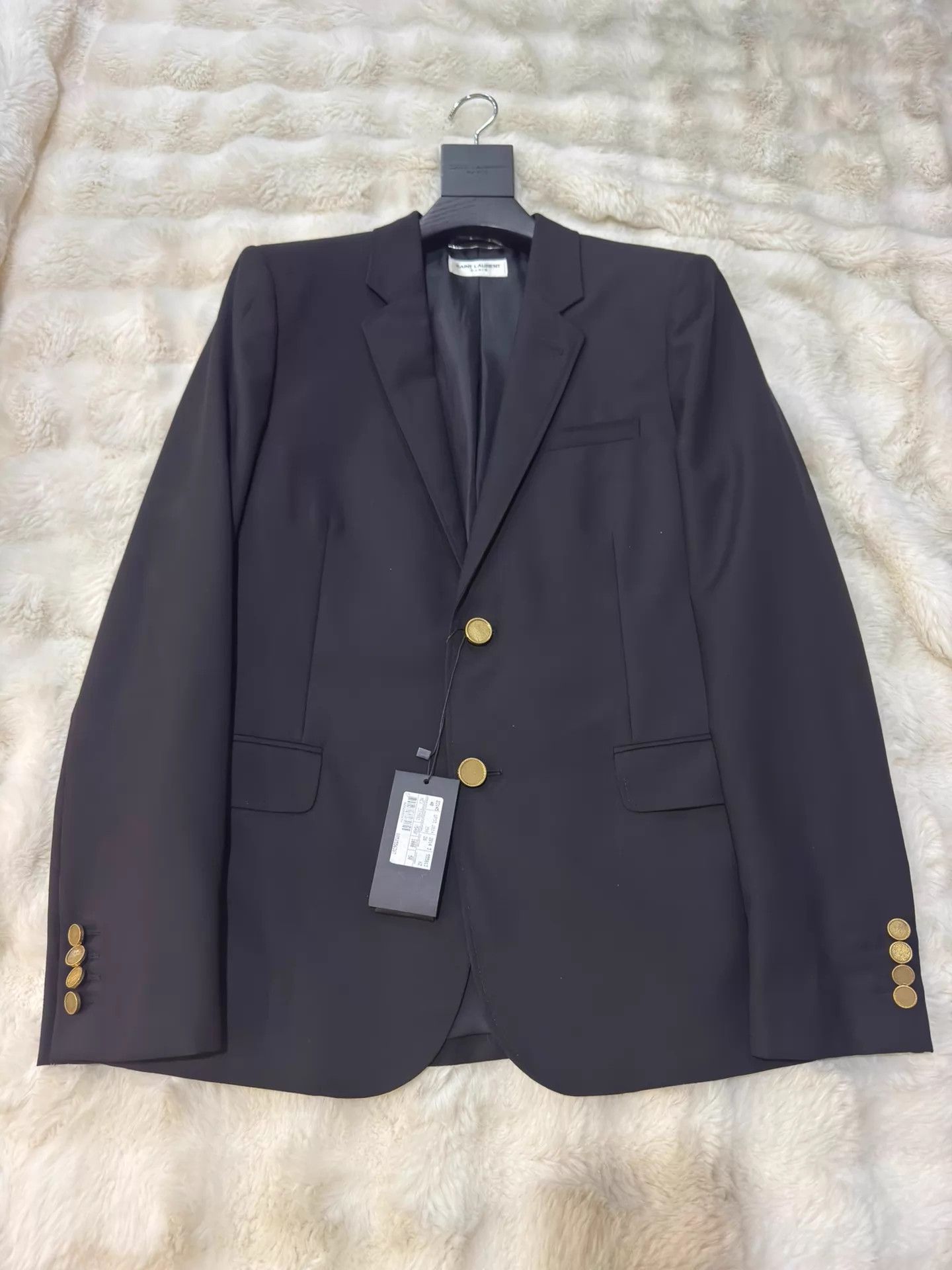 Yves Saint Laurent YSL 1st Year Black Gold Men's Suit 50 New with Tags Size 50R - 1 Thumbnail