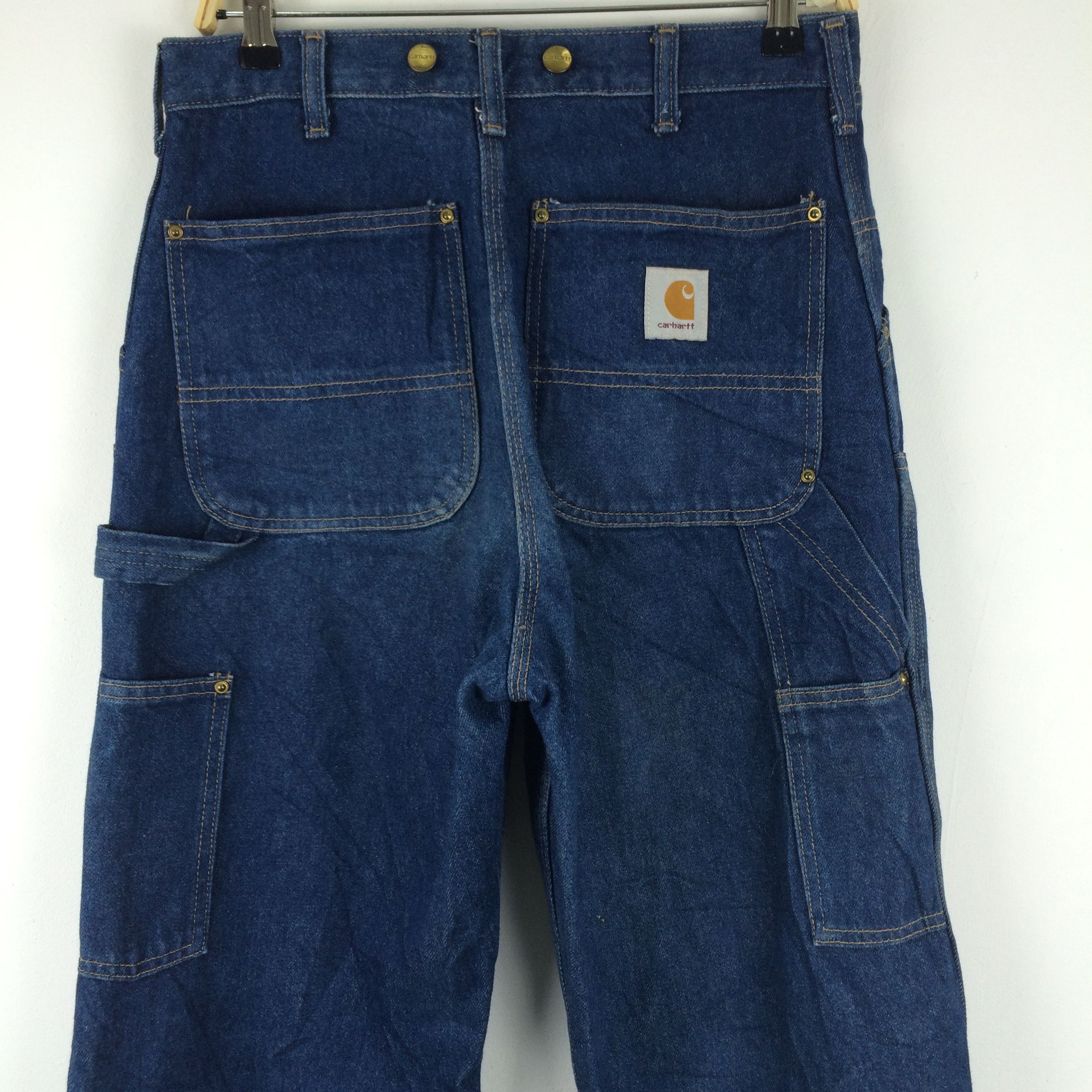 Carhartt × Vintage X214 CARHARTT VTG OVERALL DENIM CARPENTER PANTS WORKWEAR Size US 32 / EU 48 - 4 Thumbnail