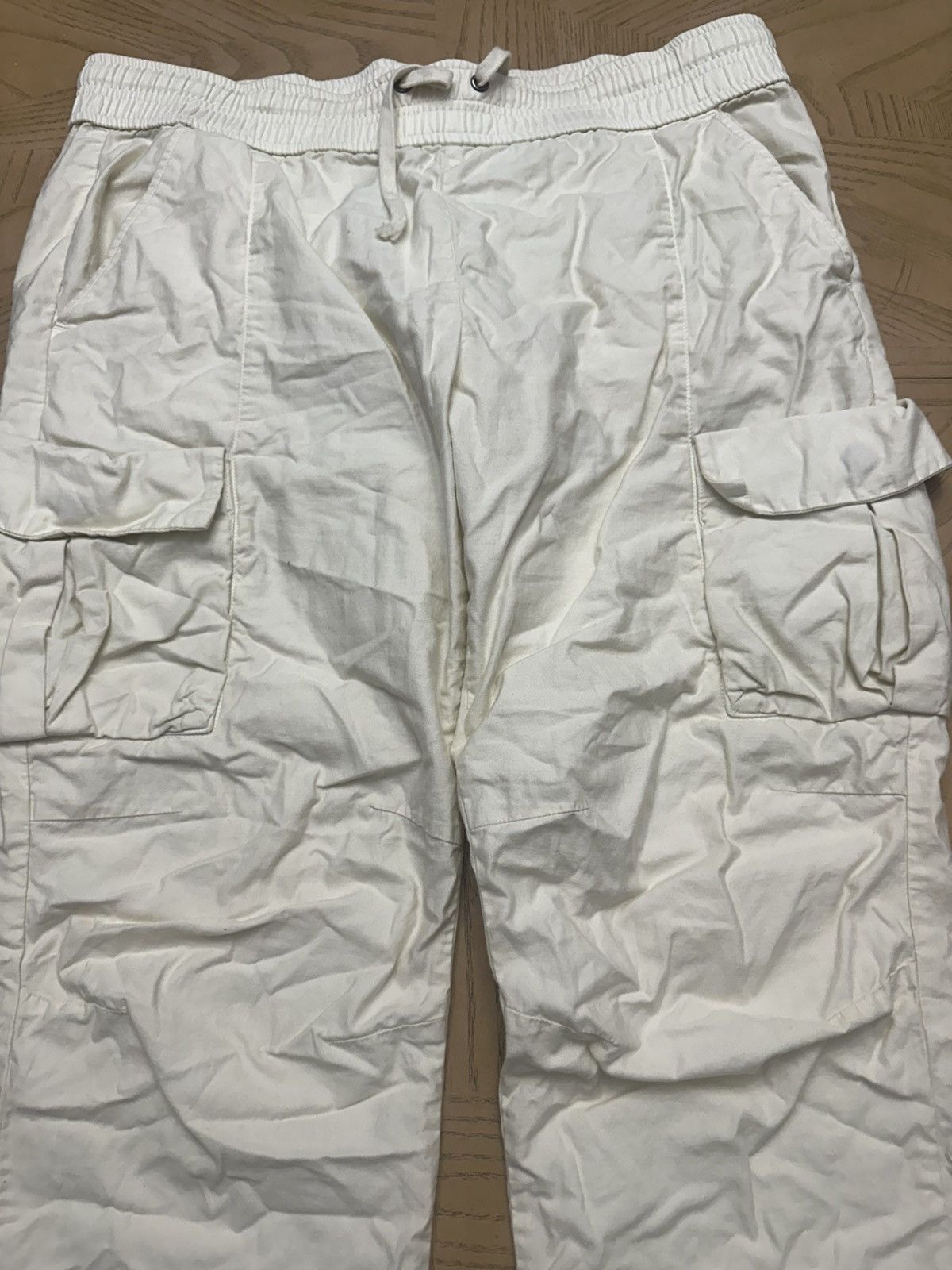 John Elliott Back Sateen cargo pants cream white