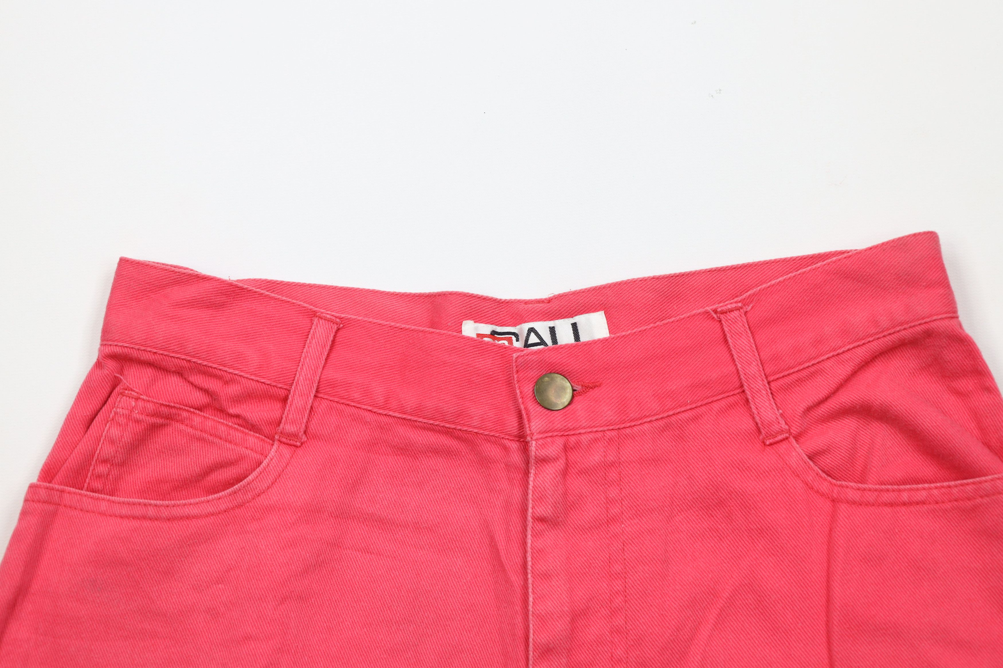 Vintage Vintage 90s Streetwear Cuffed Denim Jean Shorts Jorts Pink Size 32" / US 10 / IT 46 - 2 Thumbnail