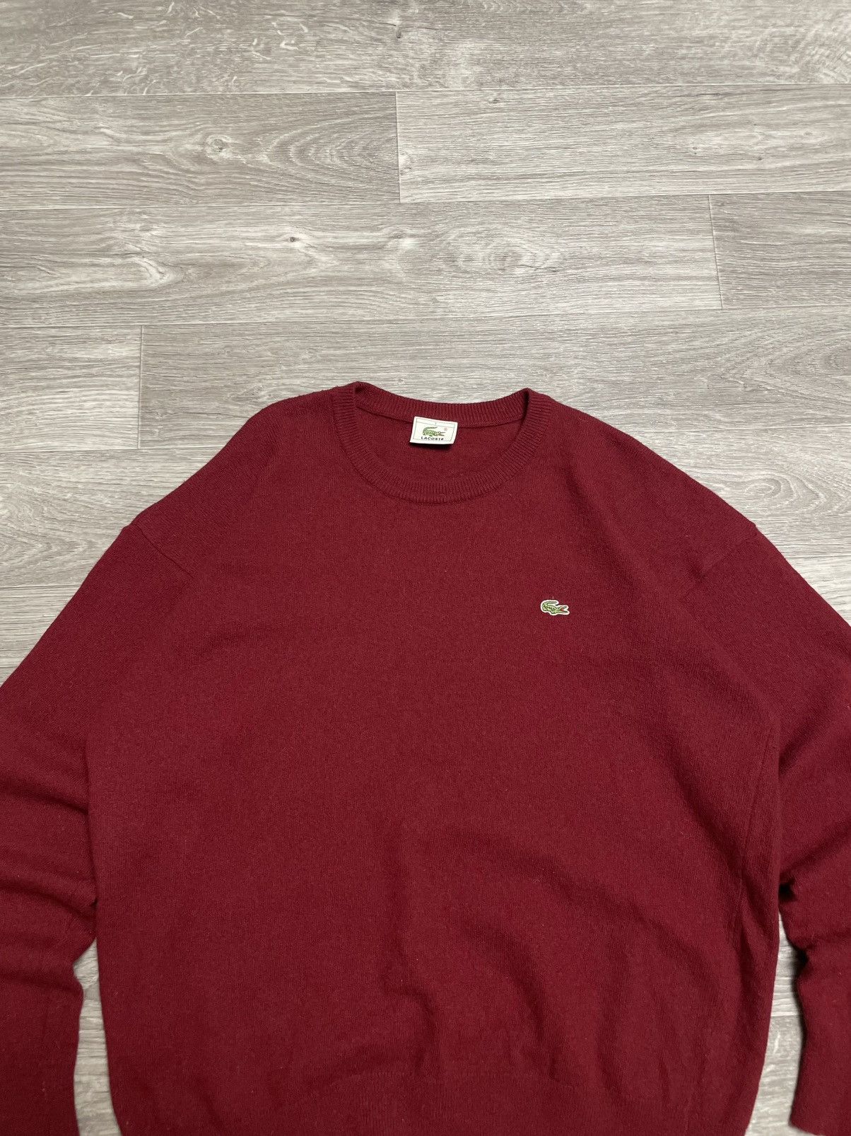 Lacoste Vintage Lacoste Burgundy Lambswool Sweater Size US XL / EU 56 / 4 - 2 Thumbnail