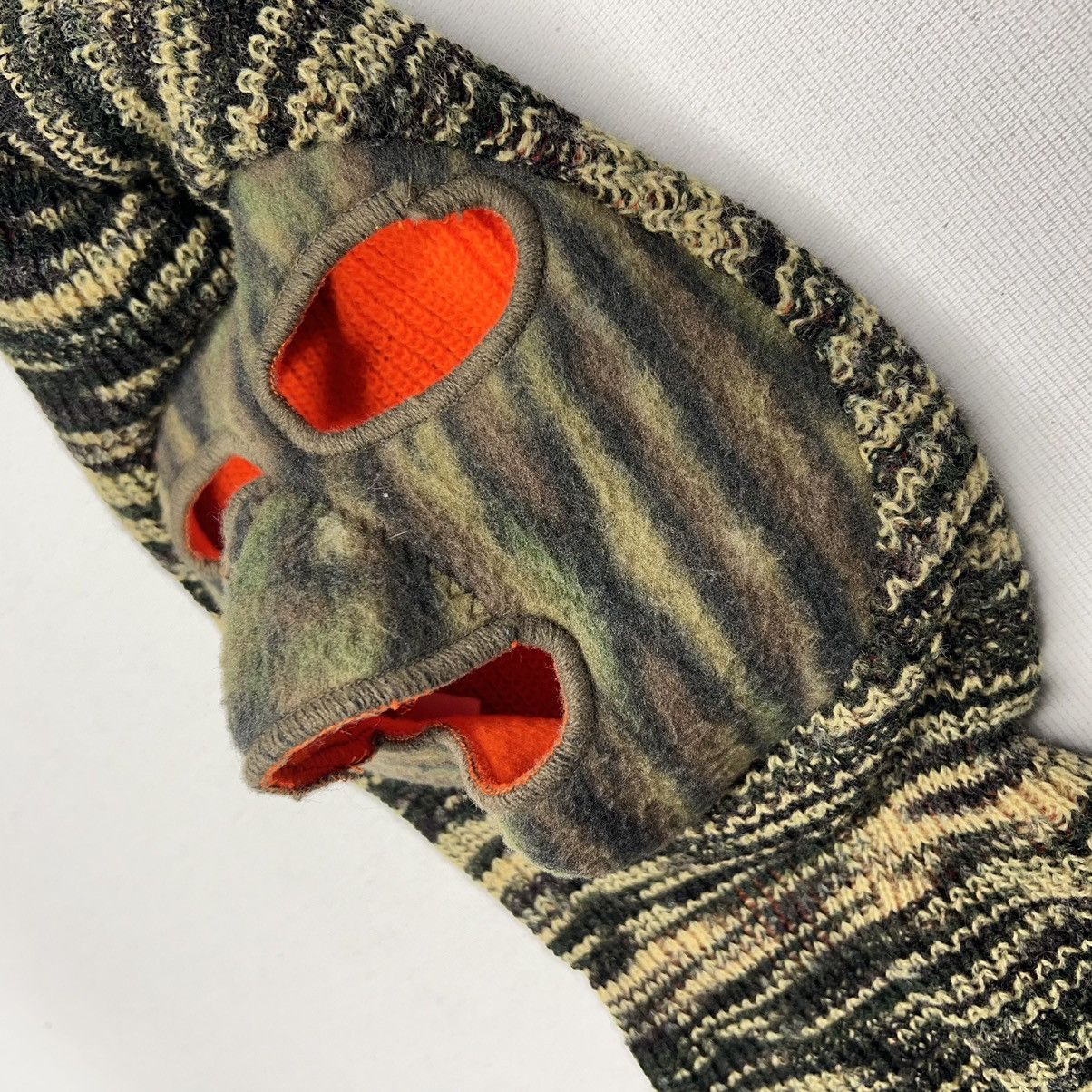 Cabelas × Vintage VTG Cabelas Ski Mask Camouflage Hunting Fleece Knit Orange Size ONE SIZE - 6 Thumbnail