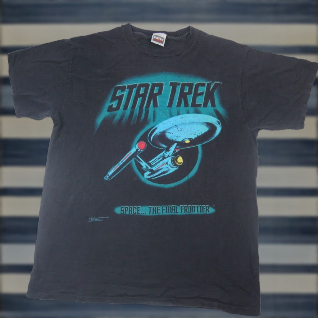 Vintage VINTAGE Star Trek Space.. the Final Frontier XL T-Shirt Black Mens XL Front/Back Graphic Shirt Size US XL / EU 56 / 4 - 1 Thumbnail