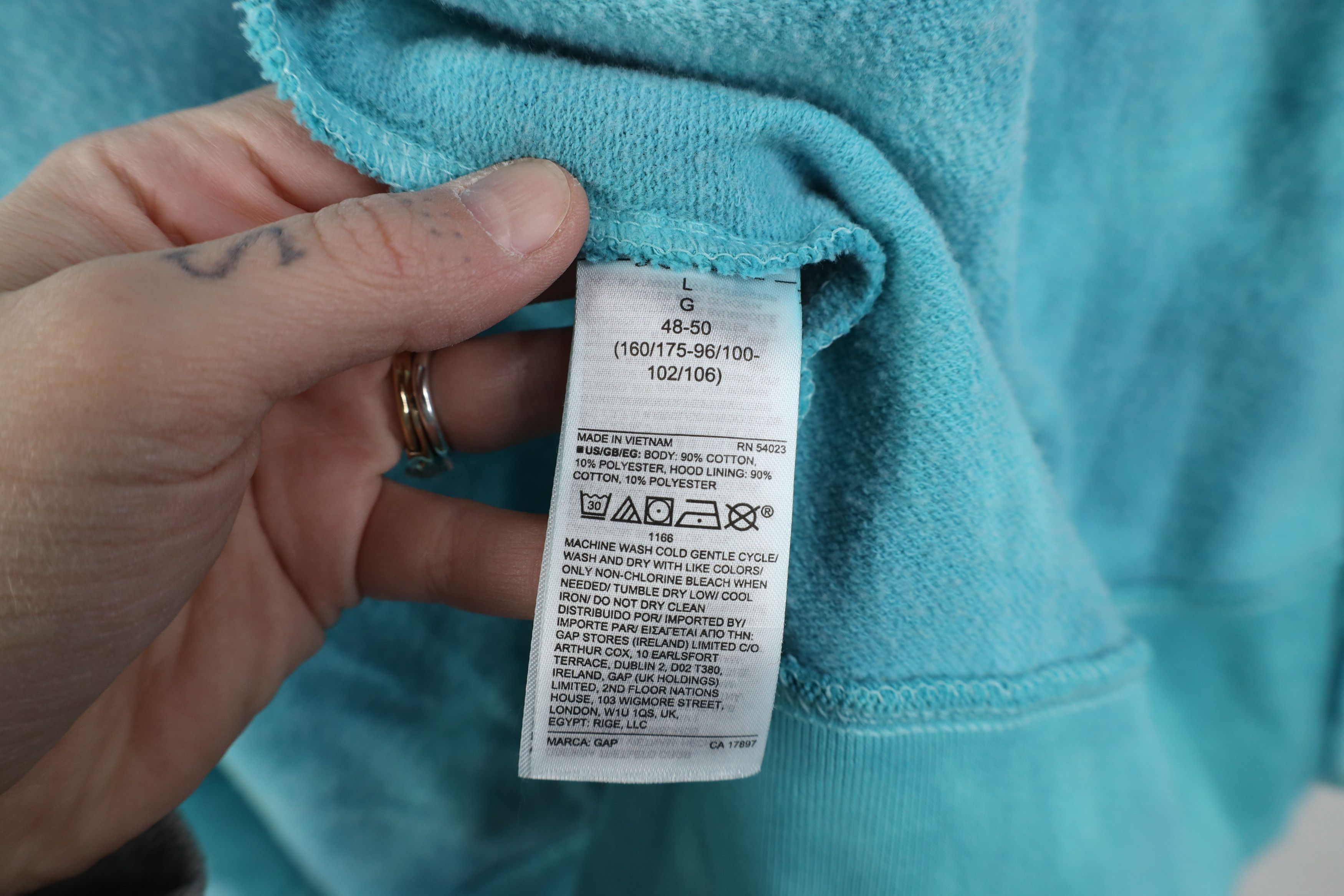 Gap Deadstock Y2K Gap Dye Acid Wash Full Zip Hoodie Sweatshirt Size US L / EU 52-54 / 3 - 10 Thumbnail