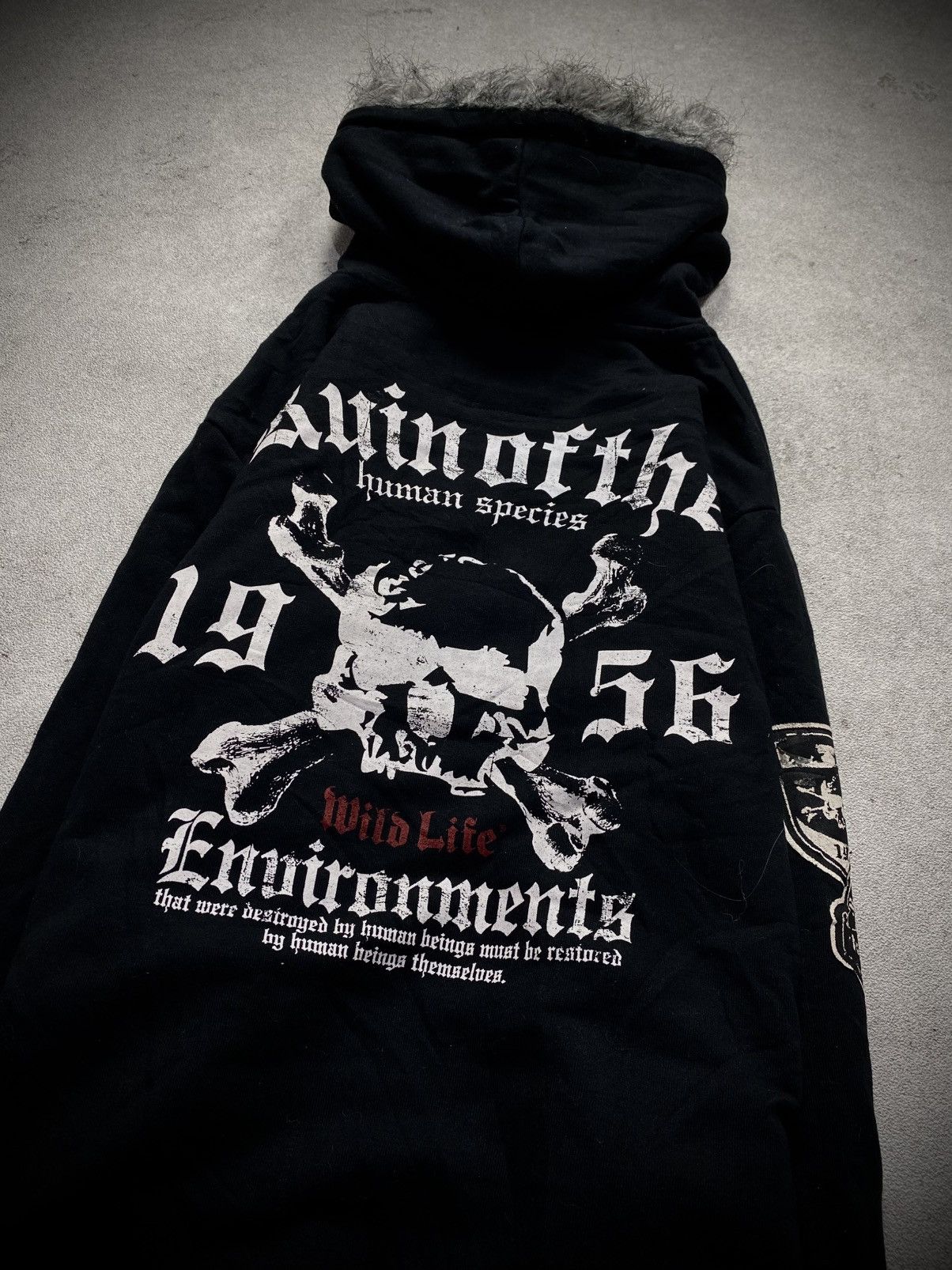 KMRii 00s Wildlife Punk Fauxfur Poem Double zipper hoodie Size US M / EU 48-50 / 2 - 5 Thumbnail