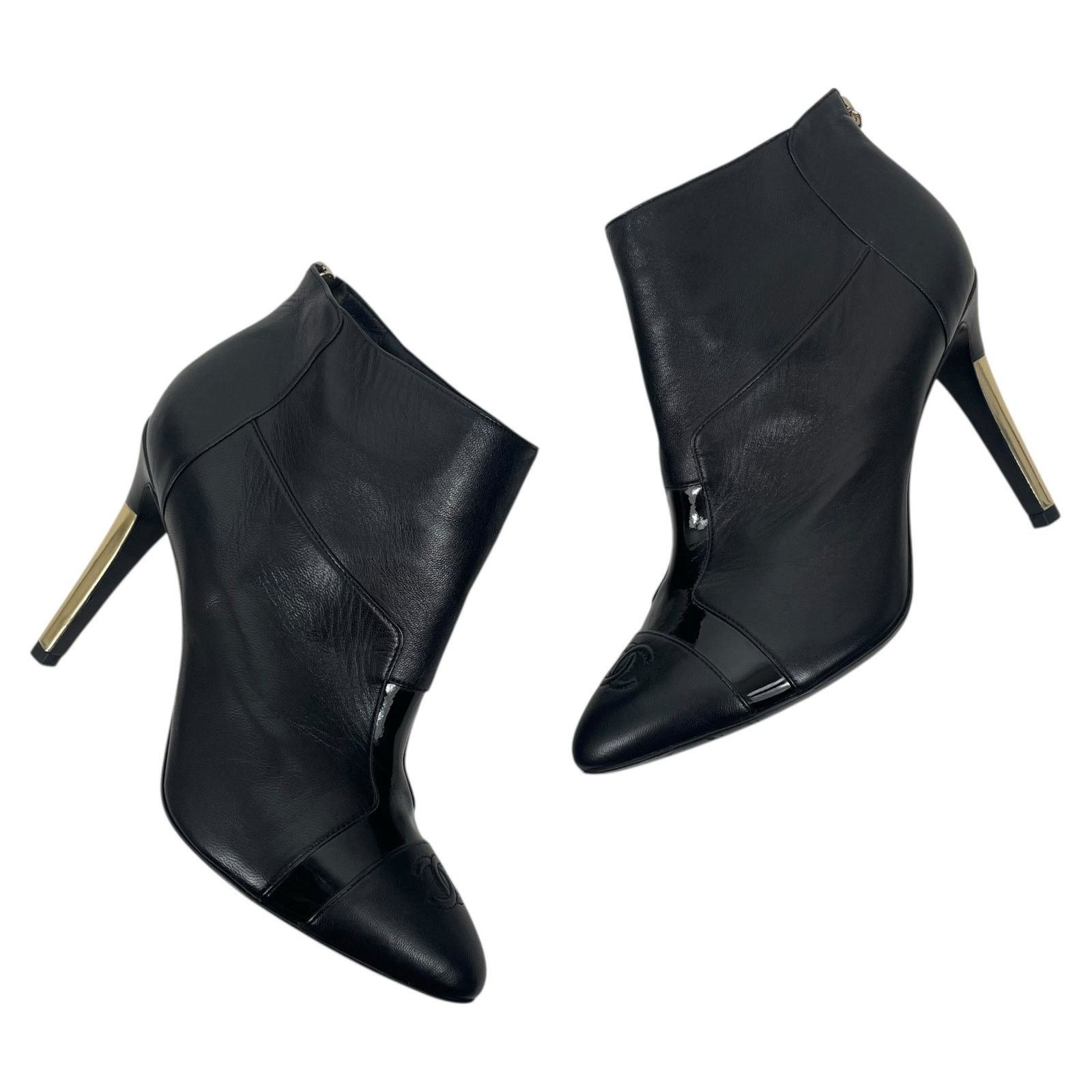 Chanel Chanel CC Logo Cap Toe Lamb Leather Heel Ankle Boots 38 Size US 8 / IT 38 - 7 Thumbnail