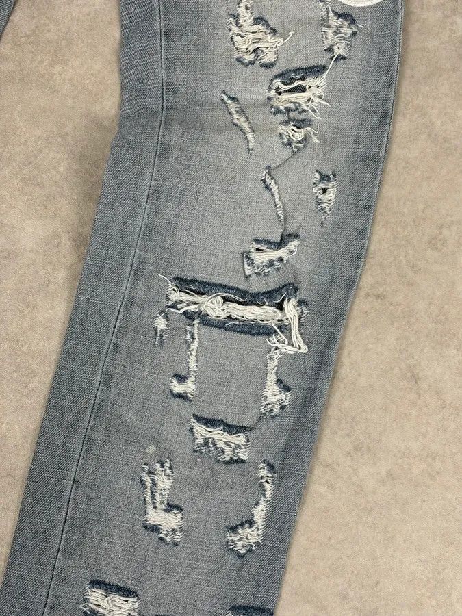 Dolce & Gabbana AW2005 Dolce & Gabbana Grey Denim Batman Graphic Distressed Jeans Size US 32 / EU 48 - 10 Thumbnail