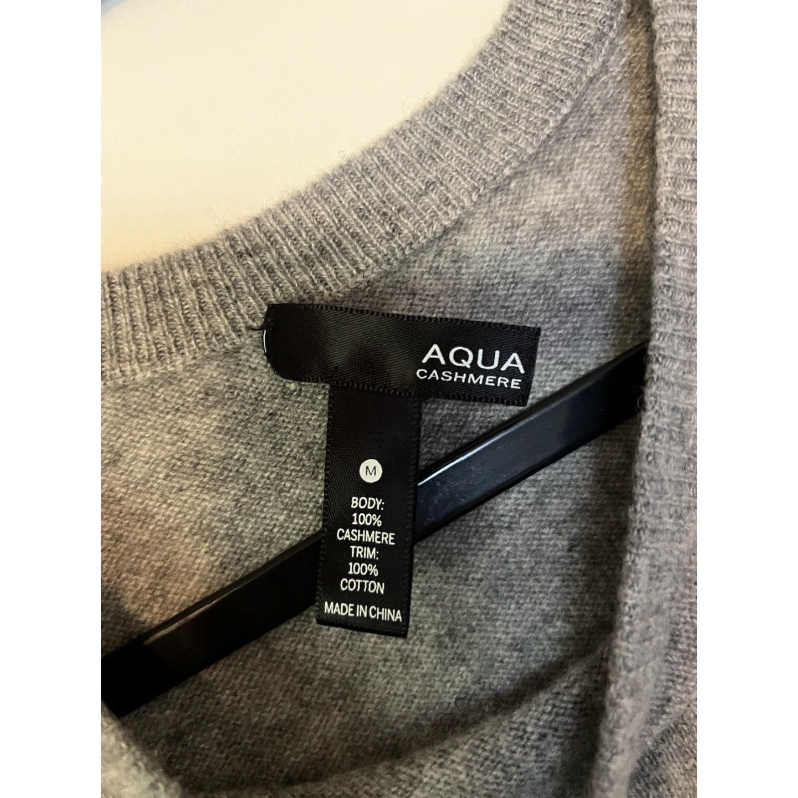 AQUA Aqua Cashmere Womens Gray Pullover Long Sleeve Sweater Size M Size M / US 6-8 / IT 42-44 - 3 Thumbnail