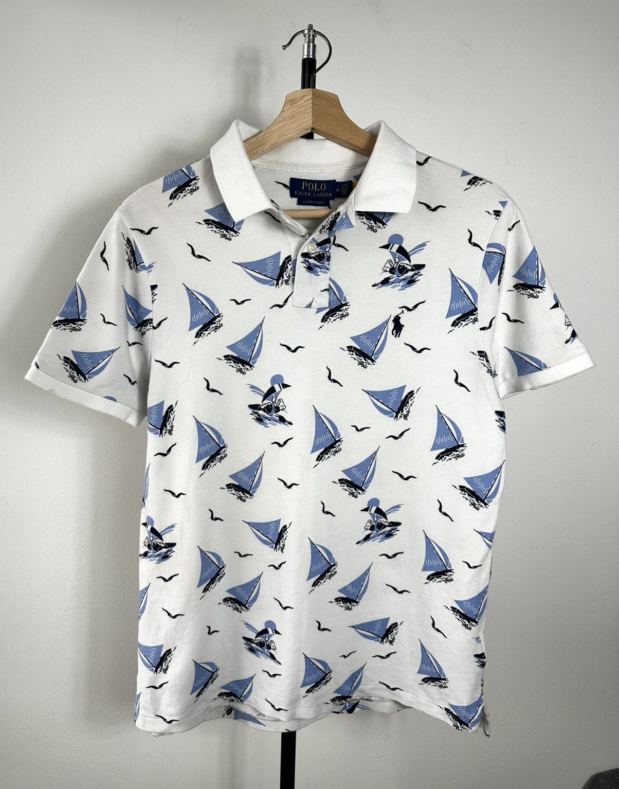 Polo Ralph Lauren Polo Ralph Lauren All Over Sailboat Print Polo Shirt Size US M / EU 48-50 / 2 - 1 Thumbnail