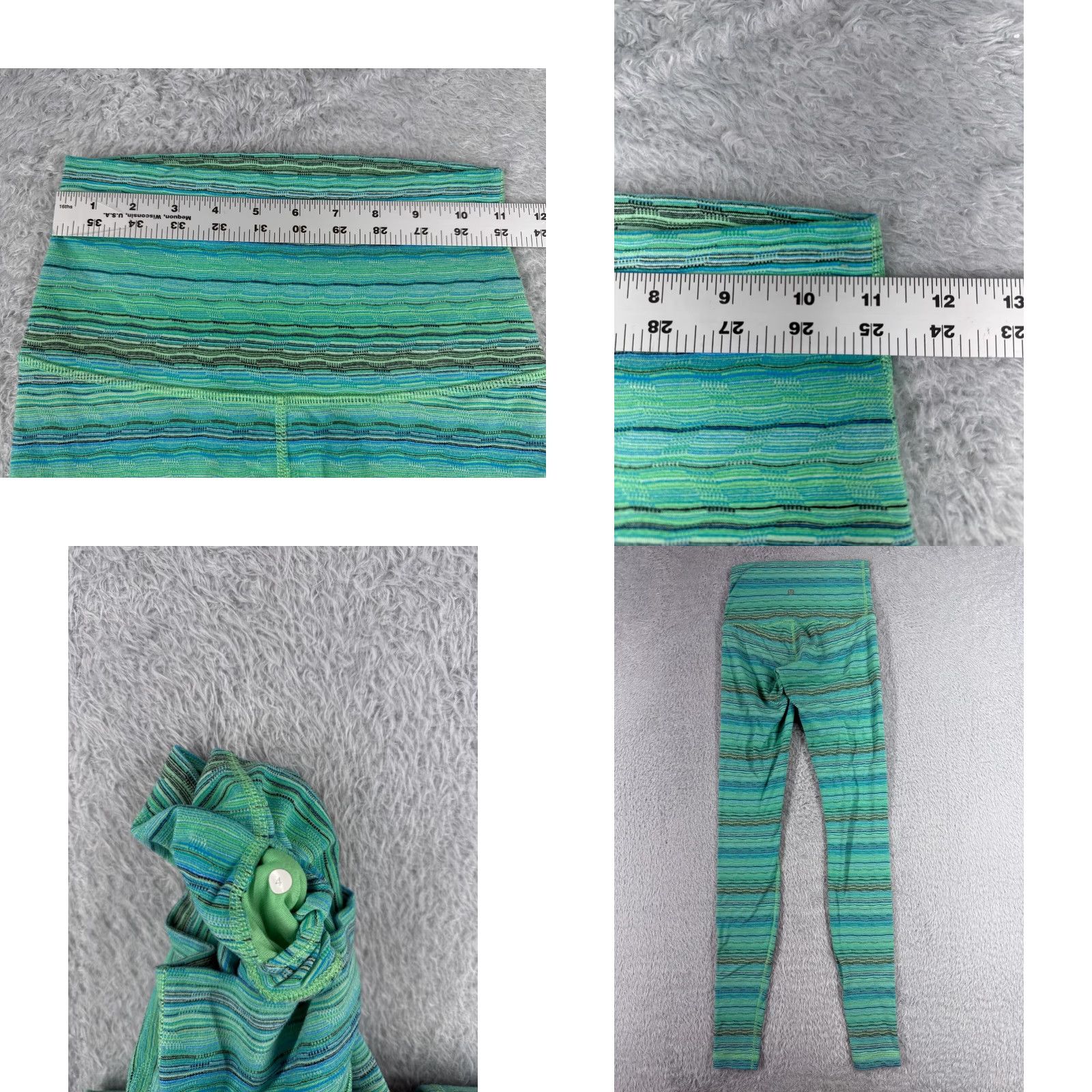 Lululemon Lululemon Pants Womens 4 Green Stripe Wunder Under Pant Hi-Rise Yoga Gym W5LA9S Size 27" / US 4 / IT 40 - 8 Thumbnail