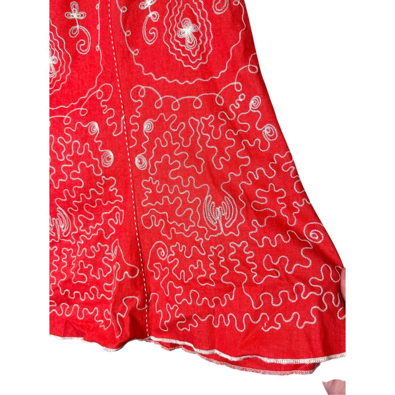 Other Heart Soul Y2K Embroidered Red Skirt Size 13 Size 34" / US 12 / IT 48 - 3 Thumbnail