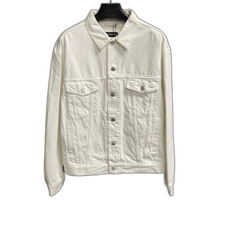 Balenciaga Balenciaga White Embroidered Denim Jacket Size US M / EU 48-50 / 2 - 1 Thumbnail