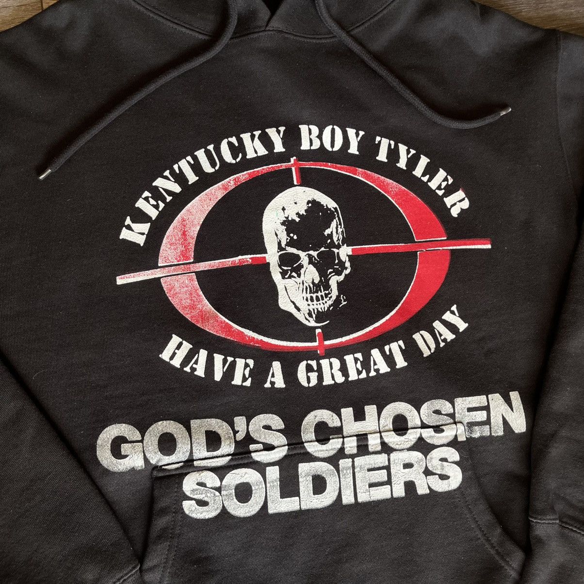 Kentucky Boy Tyler Kentucky Boy Tyler x HAGD God’s Chosen Soldiers Skull Hoodie Size US L / EU 52-54 / 3 - 4 Thumbnail